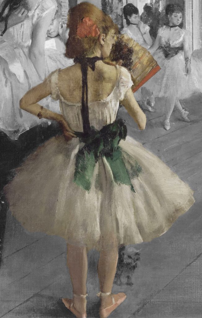 Degas ballerina con fiocco verde