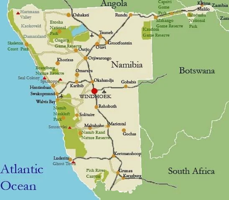 Namibia mappa