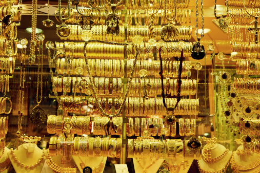 A jewellery store display in the Grand Bazaar, Istanbul, Turkey...